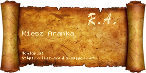 Riesz Aranka névjegykártya