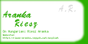 aranka riesz business card